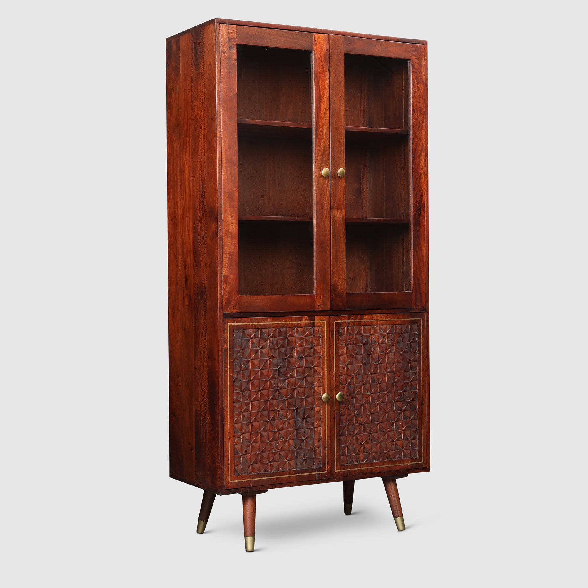 Phoolkari Solidwood Book Shelves in Honey Walnut Colour