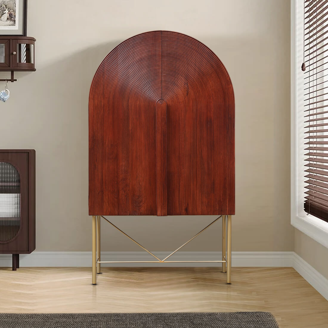 Cressida Solidwood Bar Unit in Walnut Colour