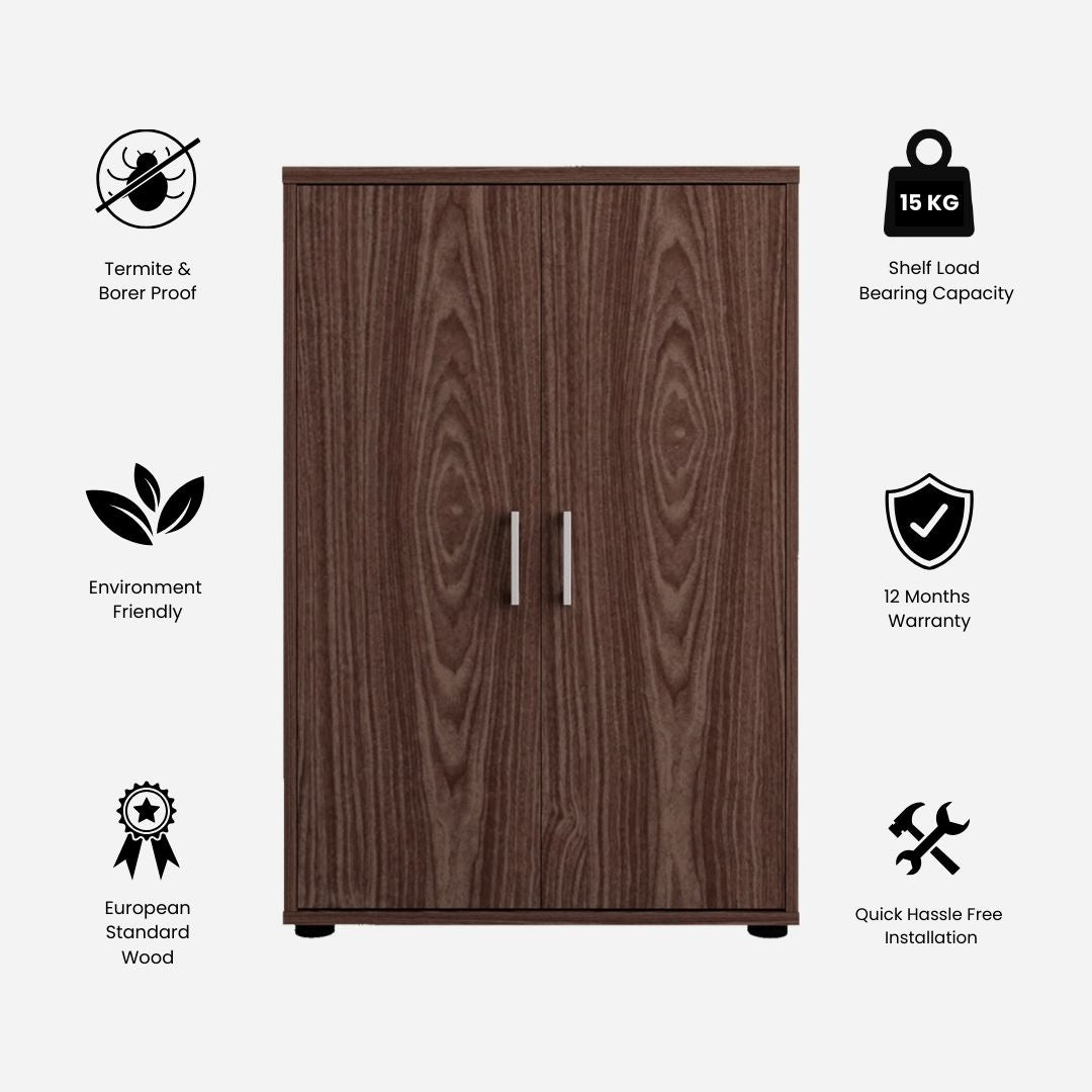 Henley Engineered Wood Multipurpose Cabinet in Walnut Colour