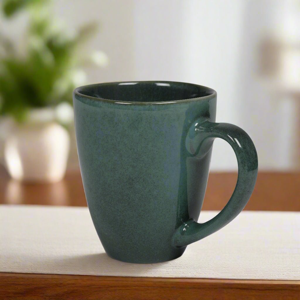 Living Essence Stoneware Mug Green 380ml Set of 2Pcs