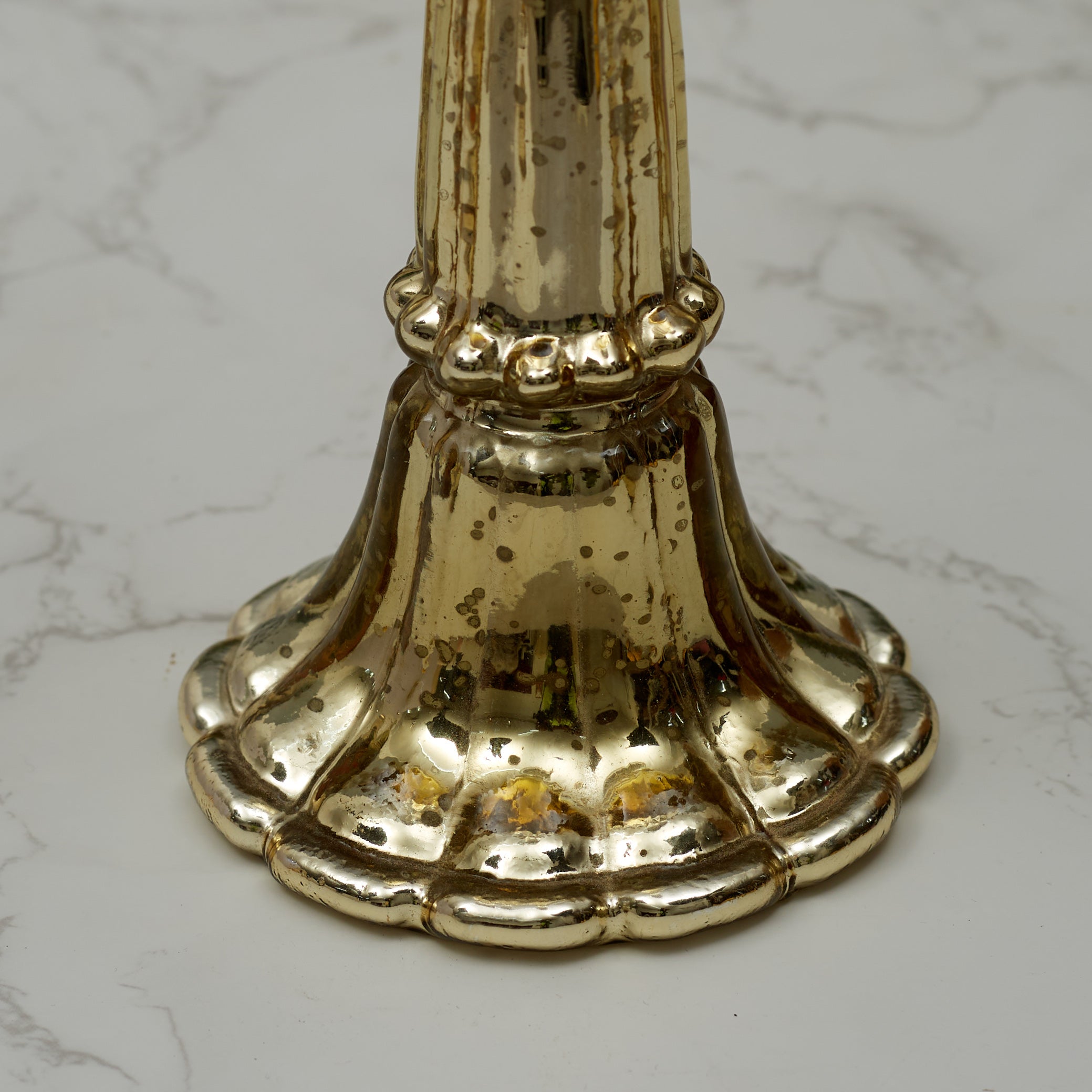 Phiona Glass Etched Handcrafted Hurricane 42 Cm in Gold Colour