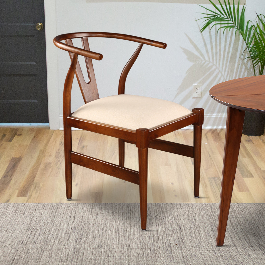 Kira Solidwood Wishbone Chair in Black Colour