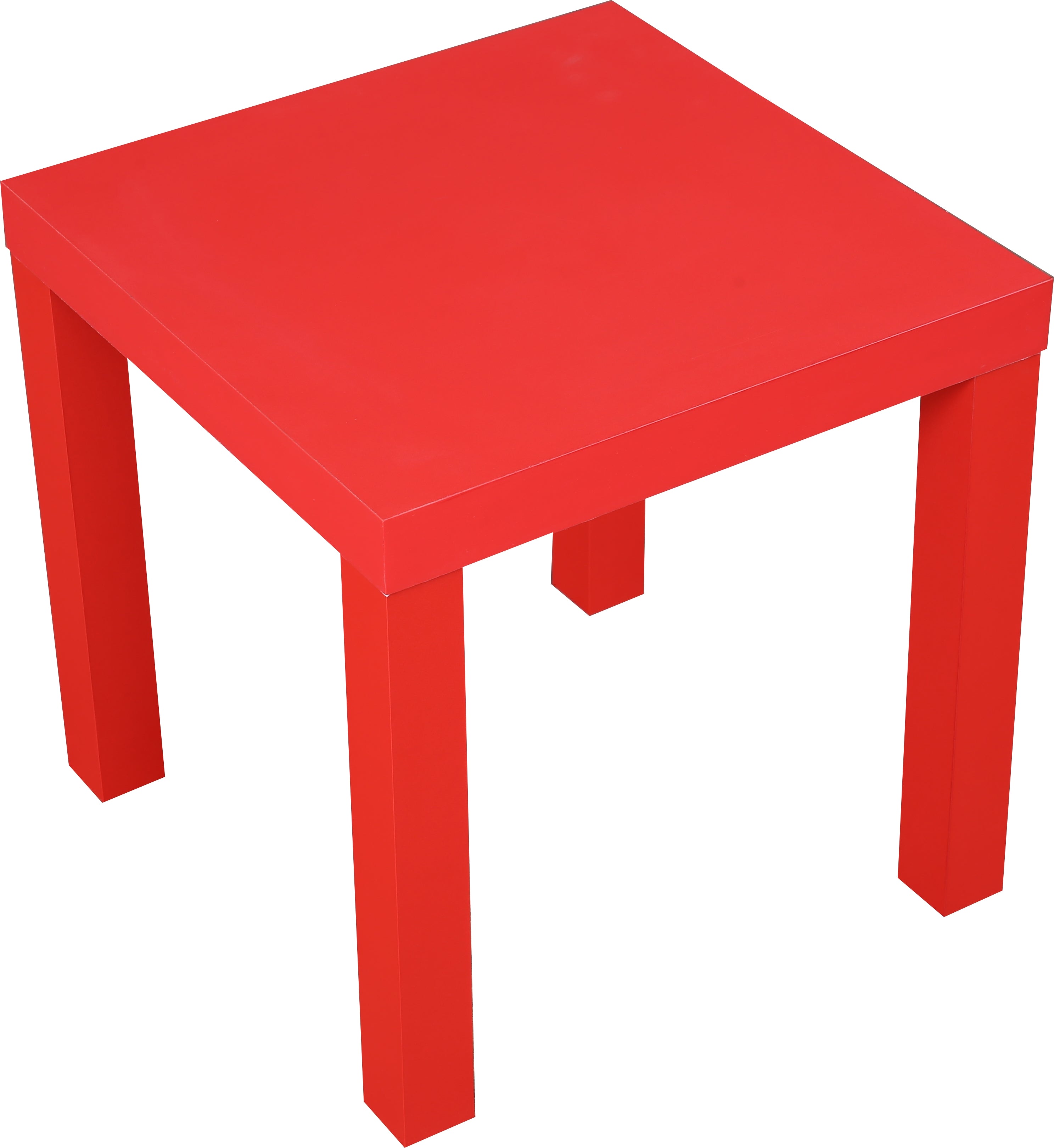 Larix Engineered Wood Side Table in Red Colour