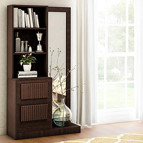 Tiago Engineered Wood Dressing Table with Mirror in Wenge Colour