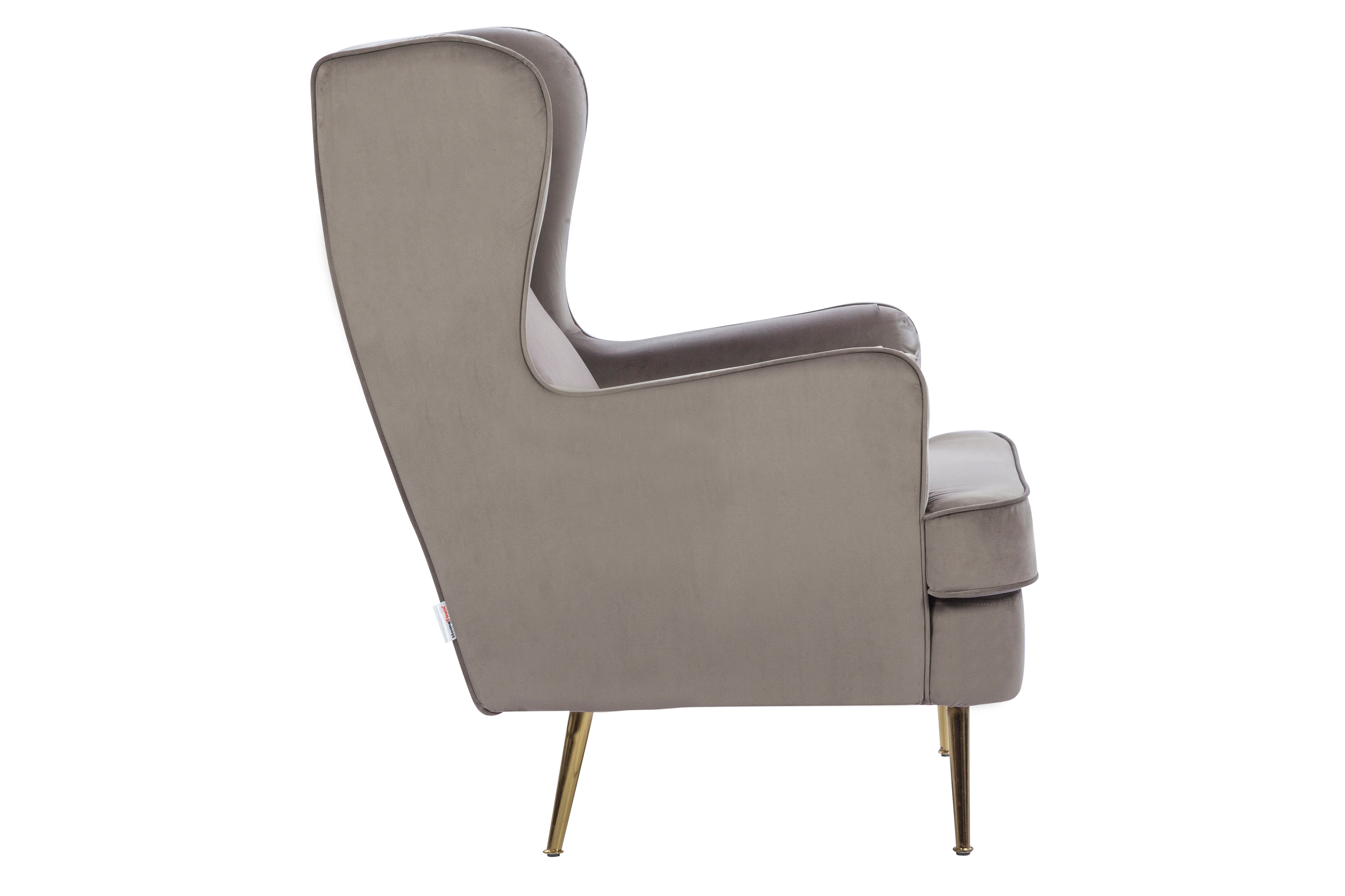 Charm Velvet Arm Chair in Dark Grey Colour
