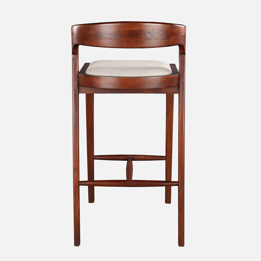 Eleganza Mango Wood Bar Stool in Beige & Walnut Colour