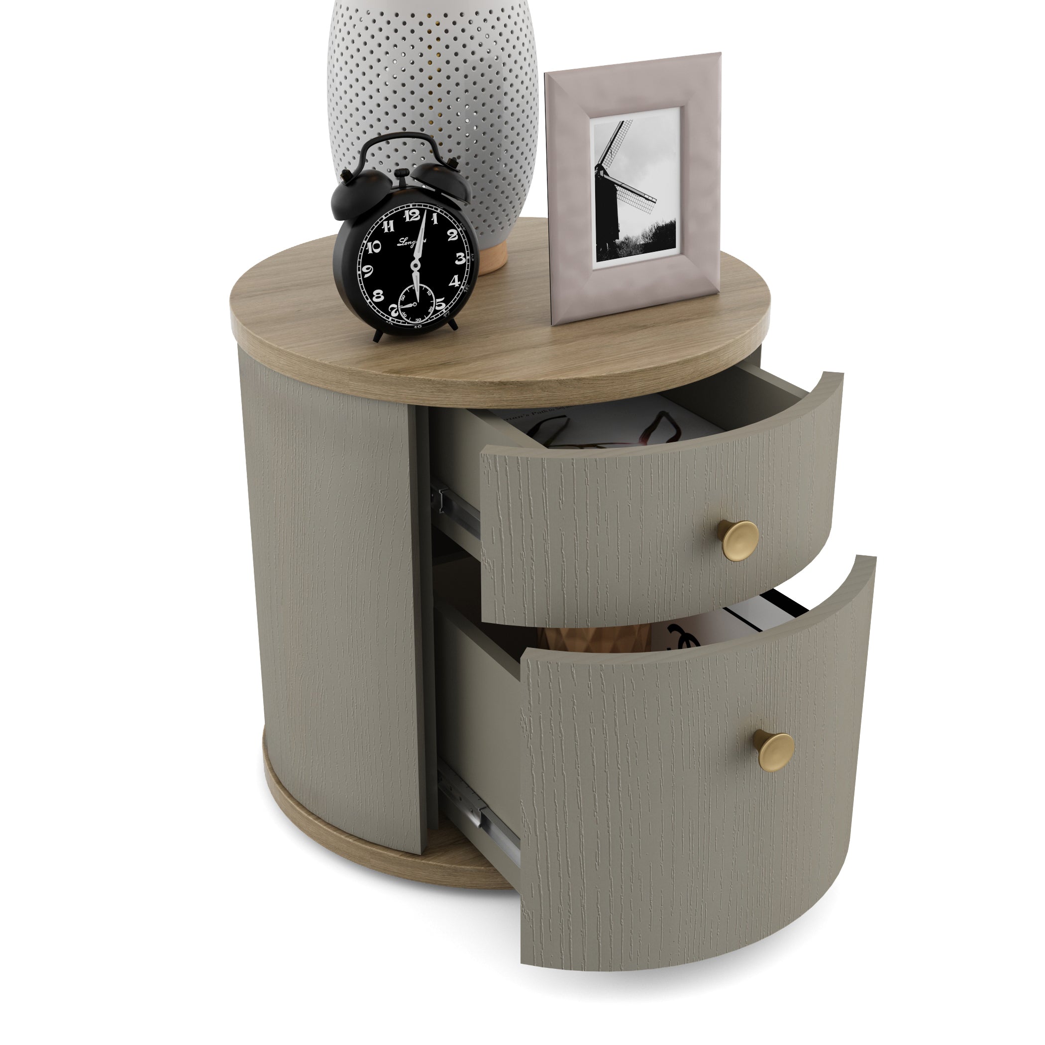 Asa Engineered Wood Night Stand in Santana Oak Colour