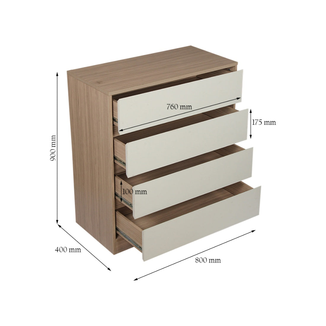Ambra Chest of Drawer in Oak Colour