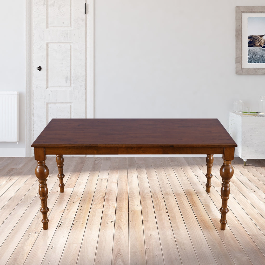 Tobago Solidwood 6 Seater Dining Table in Antique Walnut Colour