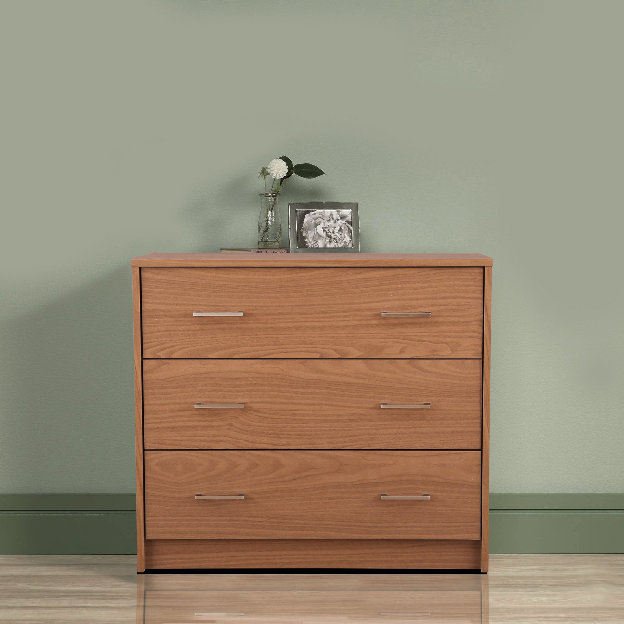 Atlas Engineered Wood Chest of Drawers in Walnut Colour