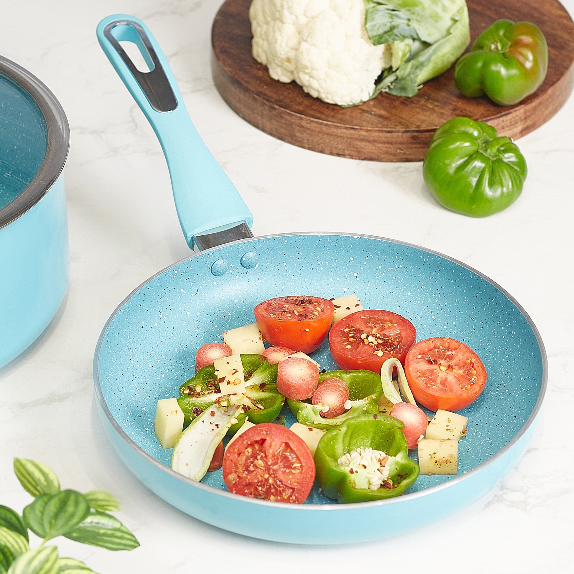 MasterCook+ 100% Virgin Aluminium Non-Stick Fry Pan 28cm in Teal Colour