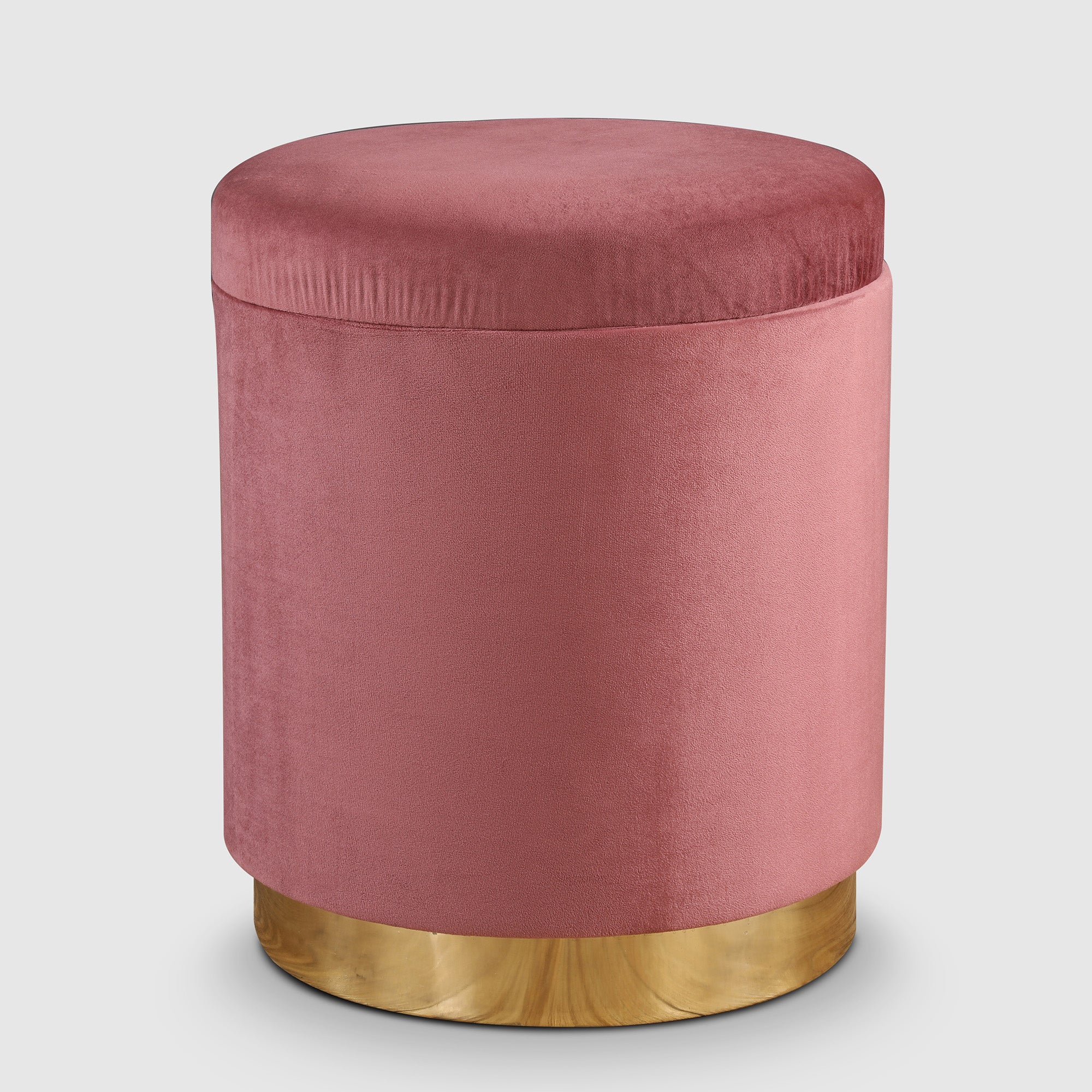Barrel Fabric Ottomans in Blush Colour