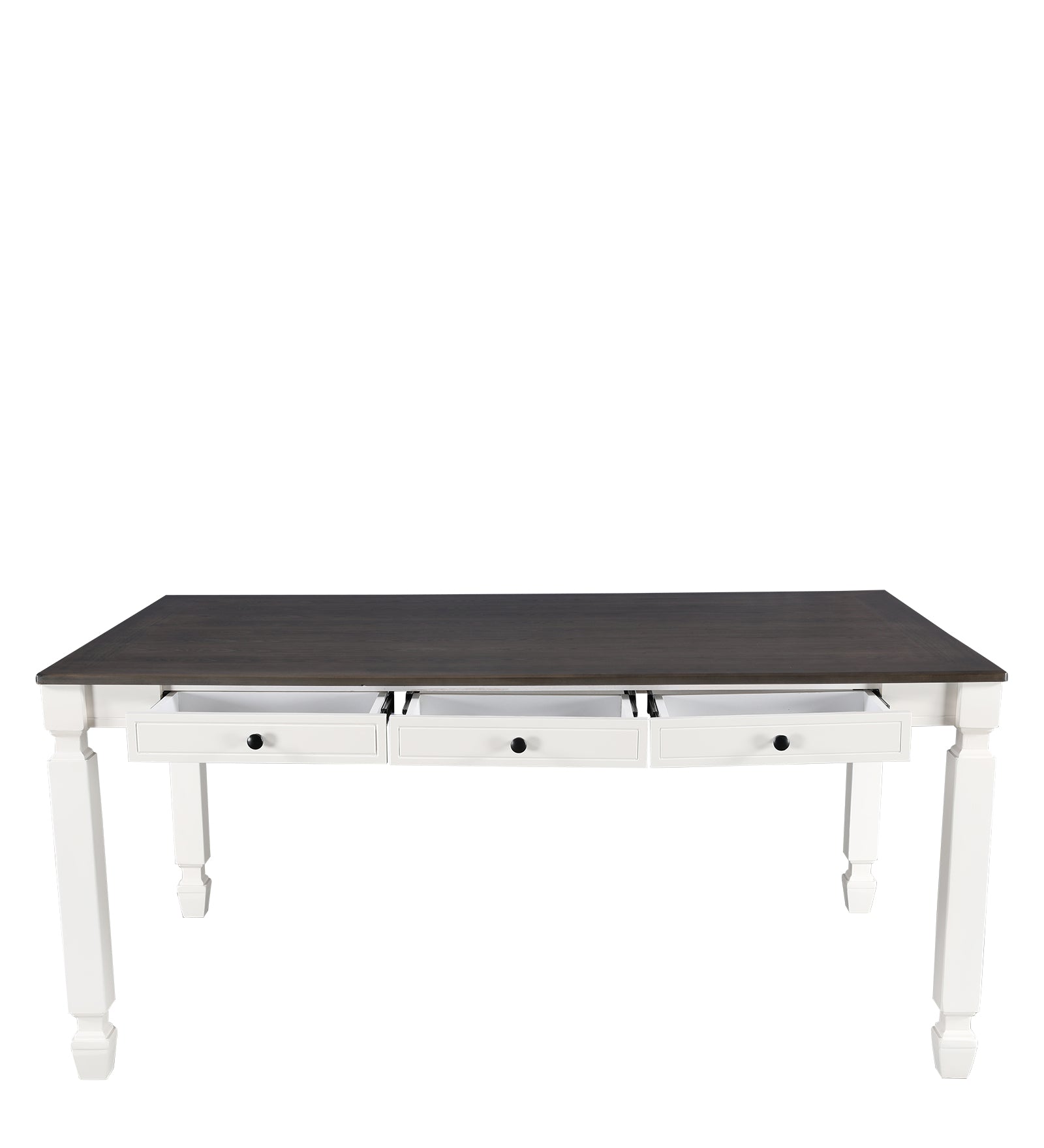 Wisp Rubber Wood Six Seater Dining Table in Antique White Colour