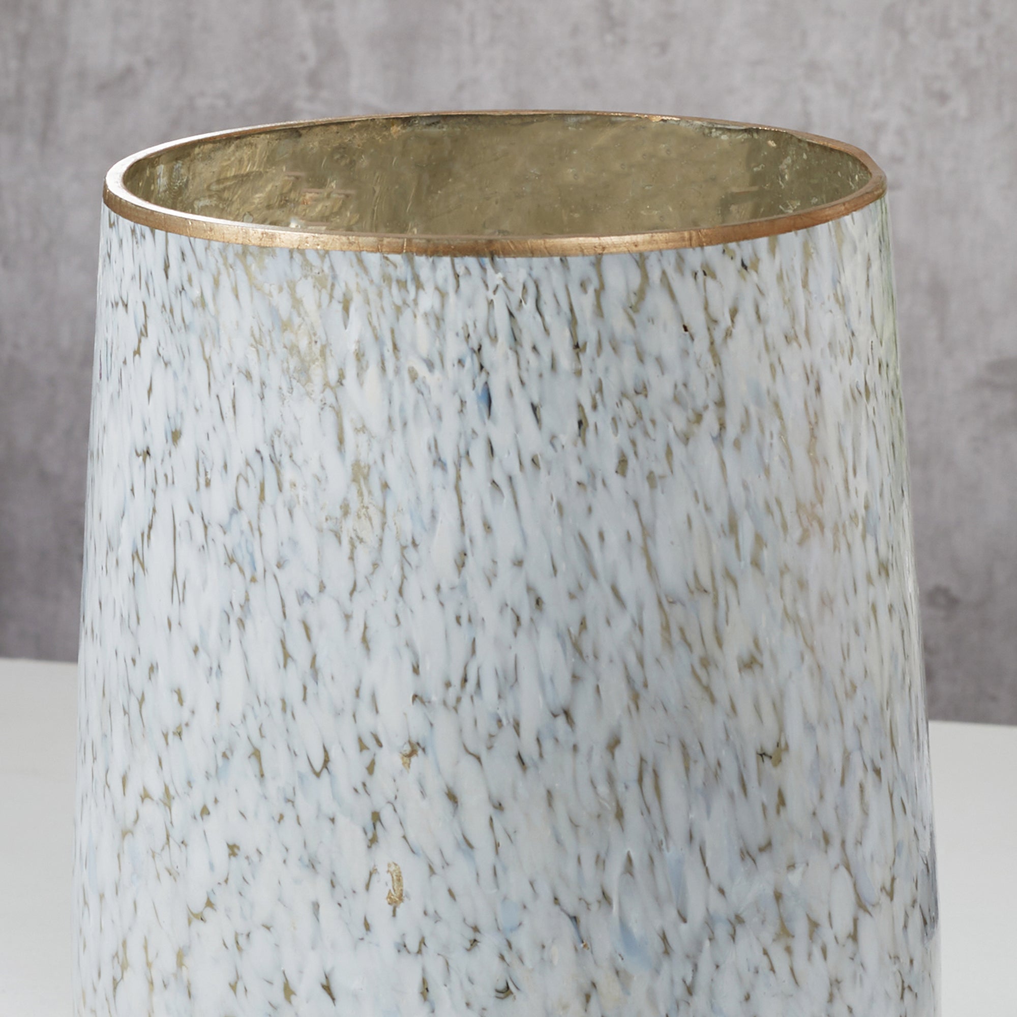 Phiona Glass Textured Handcrafted Vase 21 Cm in White Colour