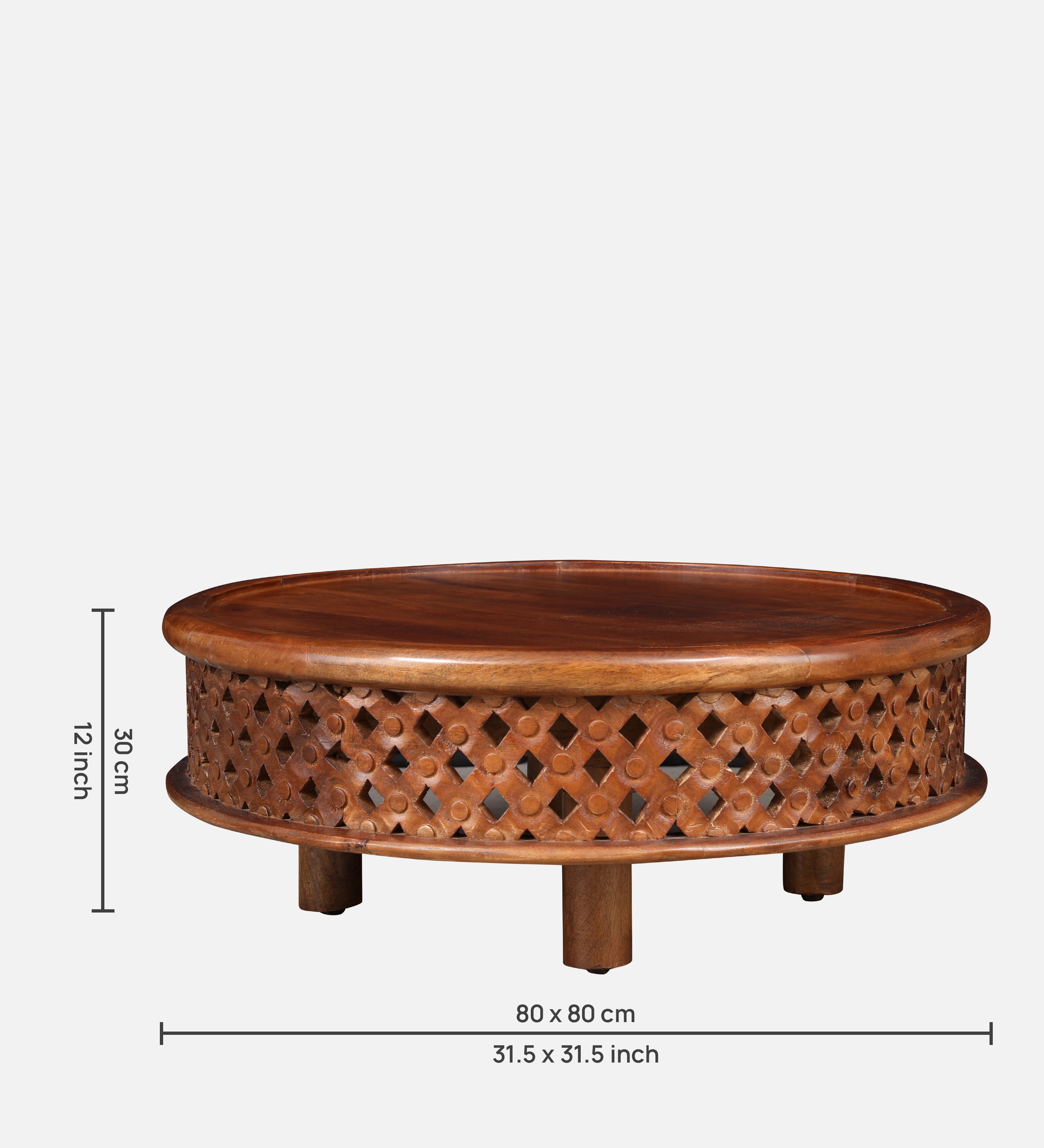 Sirohi Solidwood Center Table in Walnut Colour