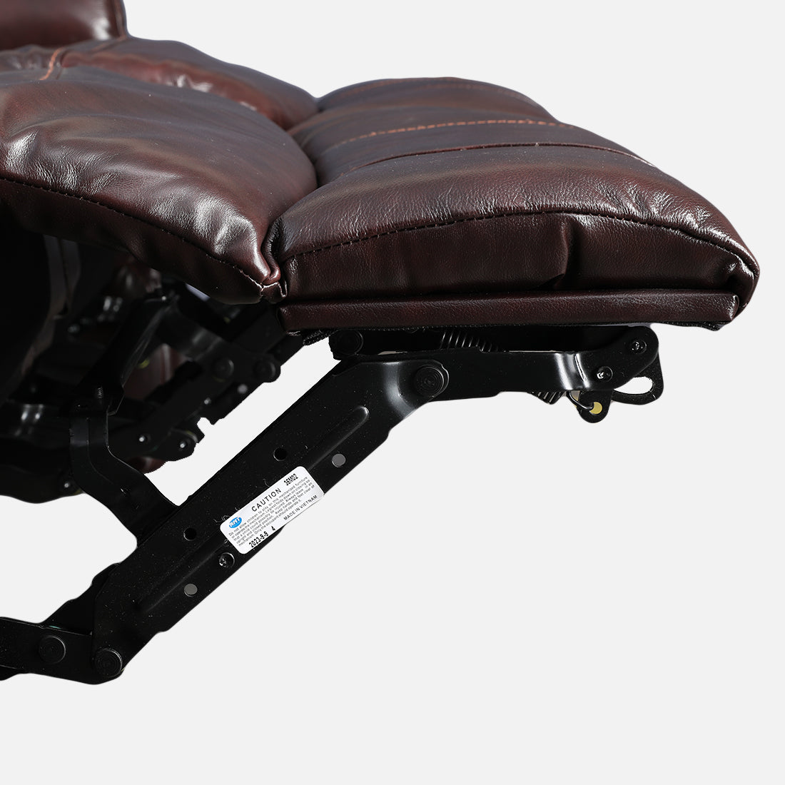 Plush Half Leather Two Seater Electric Recliner in Burgundy Colour
