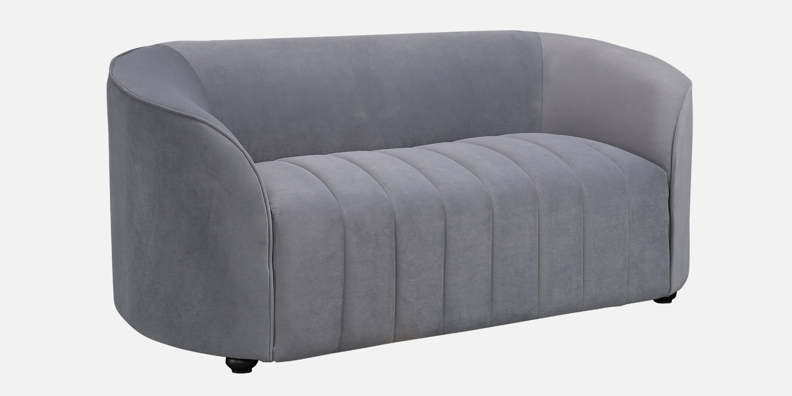 Elise Velvet Fabric Two Seater Sofa in Dark Grey Colour