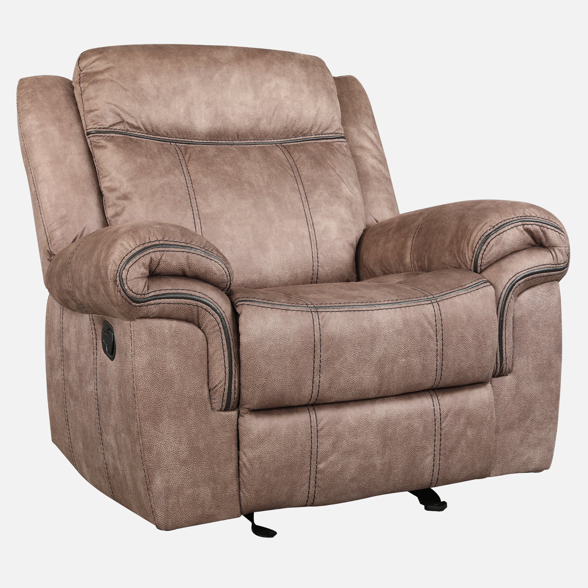 Enfield Fabric 1 Seater Rocker Recliner in Brown Colour
