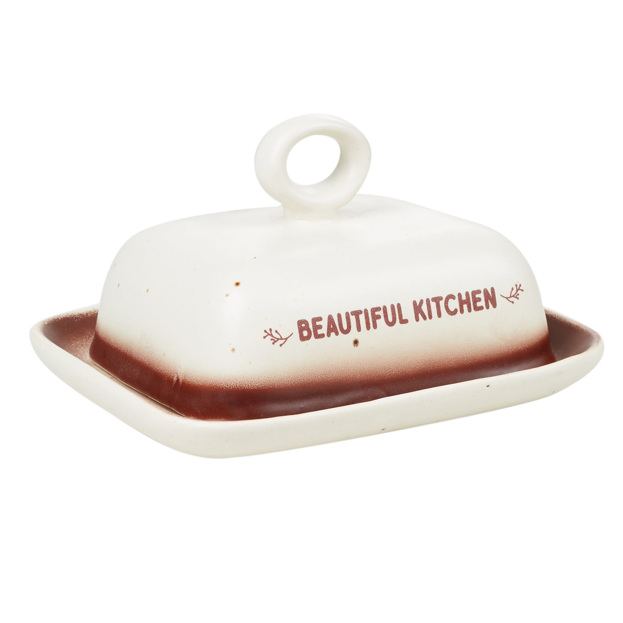 Beautiful Kitchen Studio Pottery Stoneware Butter Dish in Beige Colour