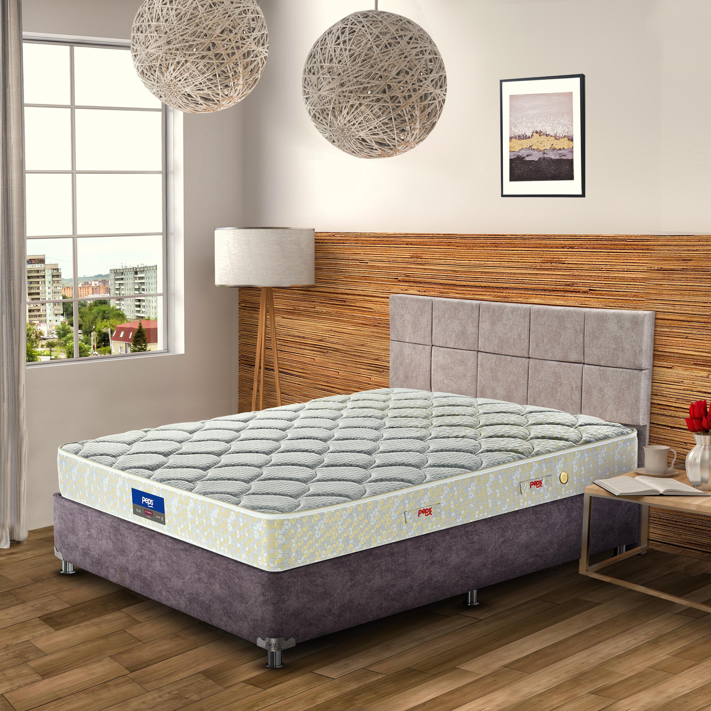 Restonic Carousel Pocket Spring King Mattress 78x72x6 Inch in Cream Colour