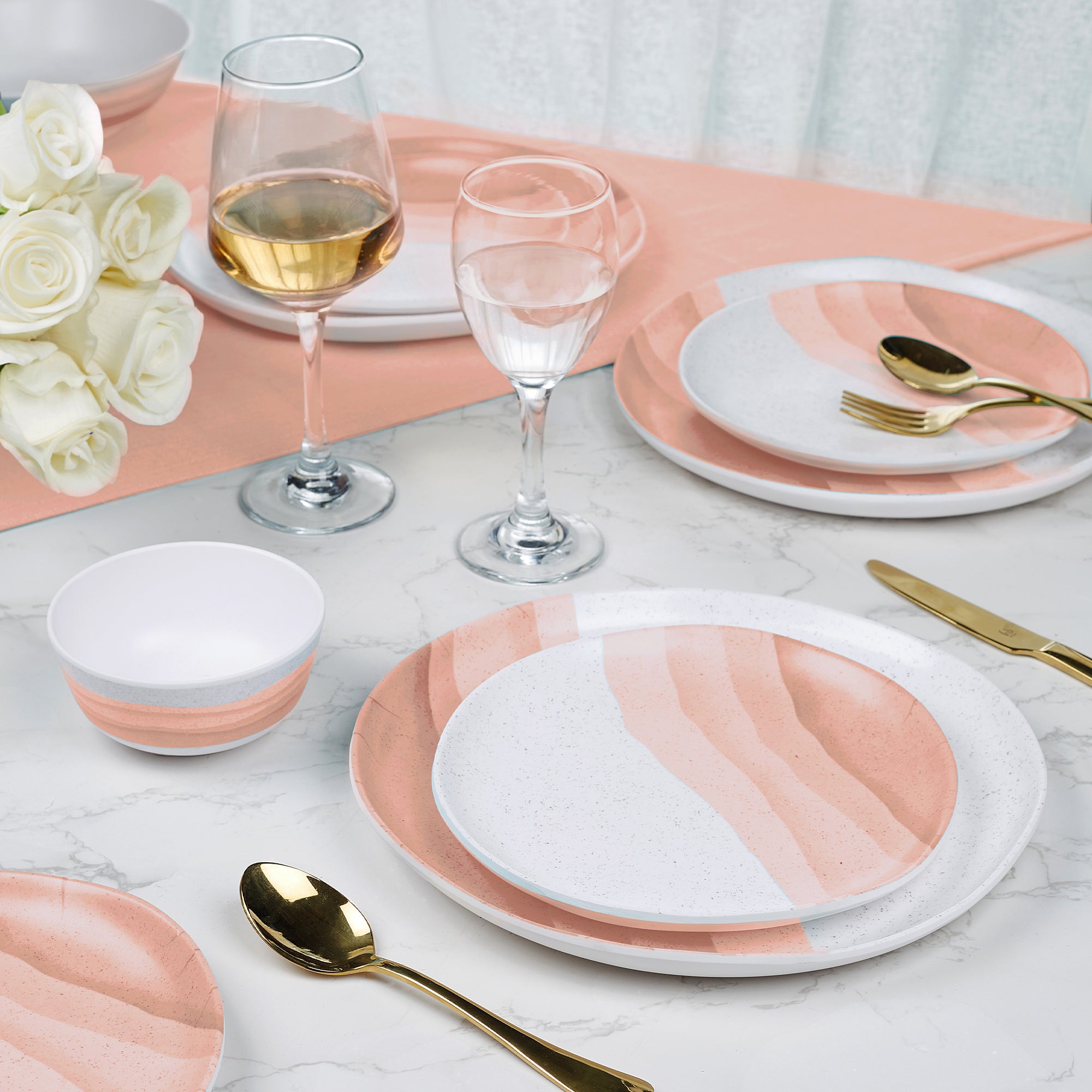 Emilia Melamine Serving Bowl 800 Ml Set of 2 in Pink Colour