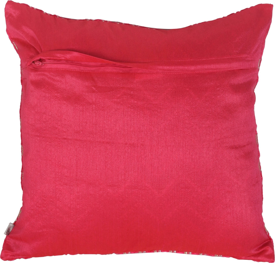 Folklore Cushion Cover 16X16 CM in Fushia Colour by Living Essence