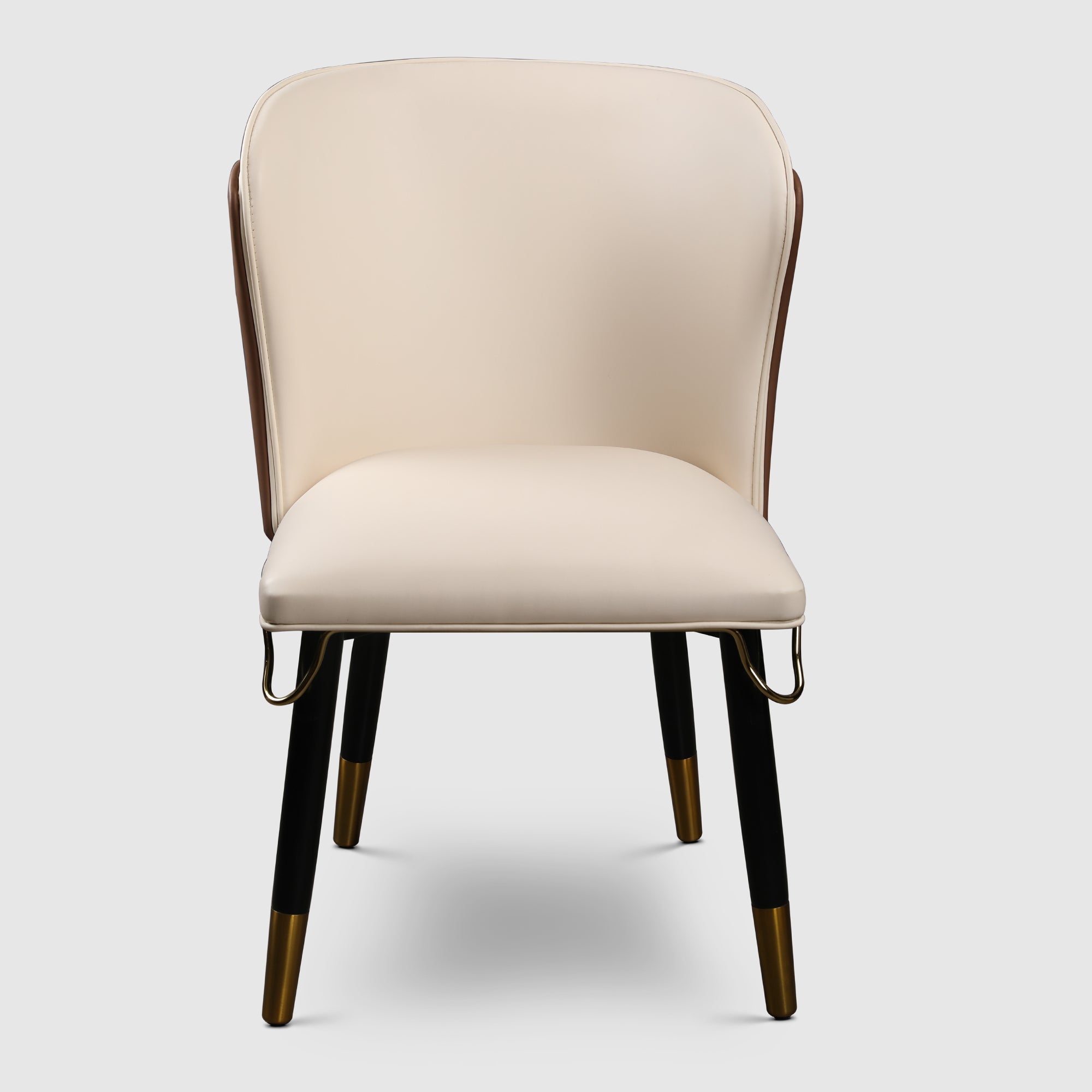 Henry Solidwood Dining Chair (Set of 2) in Beige & Gold Colour
