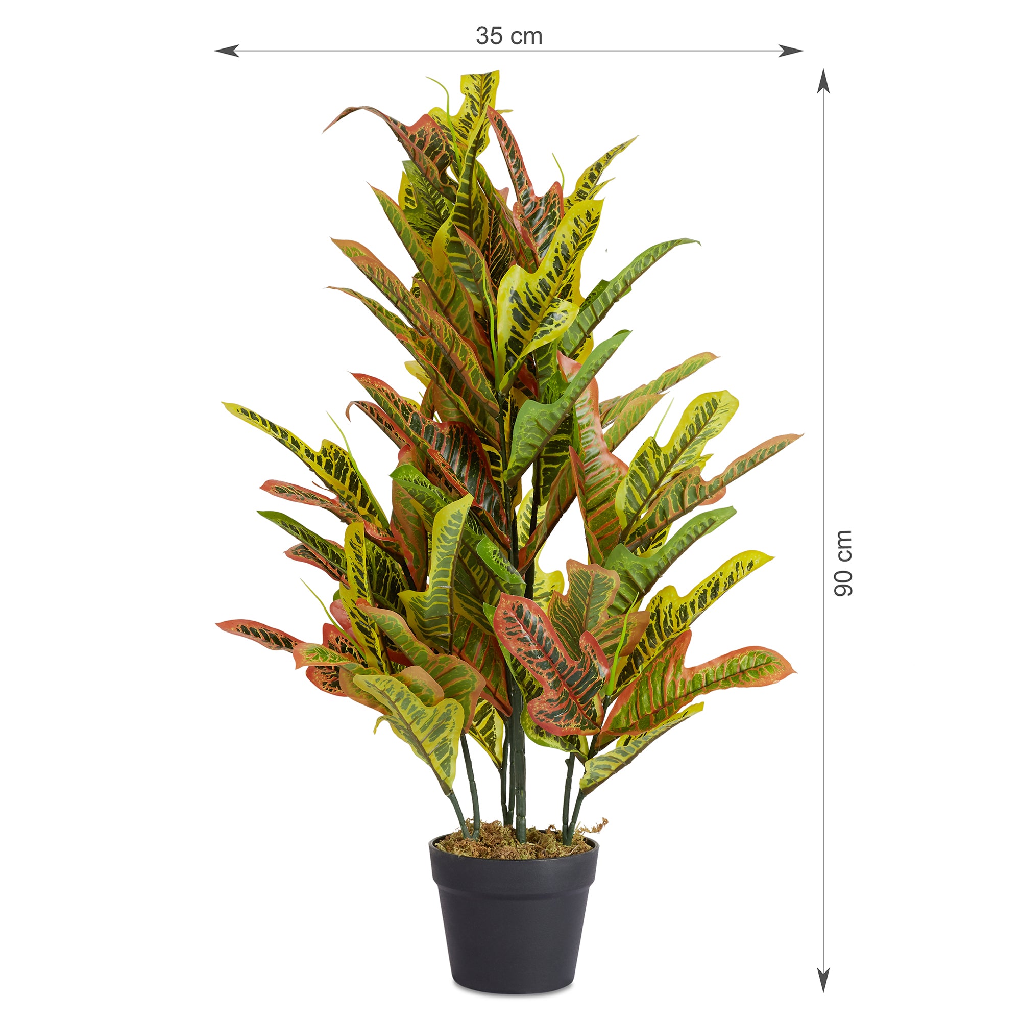 Ilana Artificial Codiaeum Potted Plant Yellow 90Cm in Yellow Colour