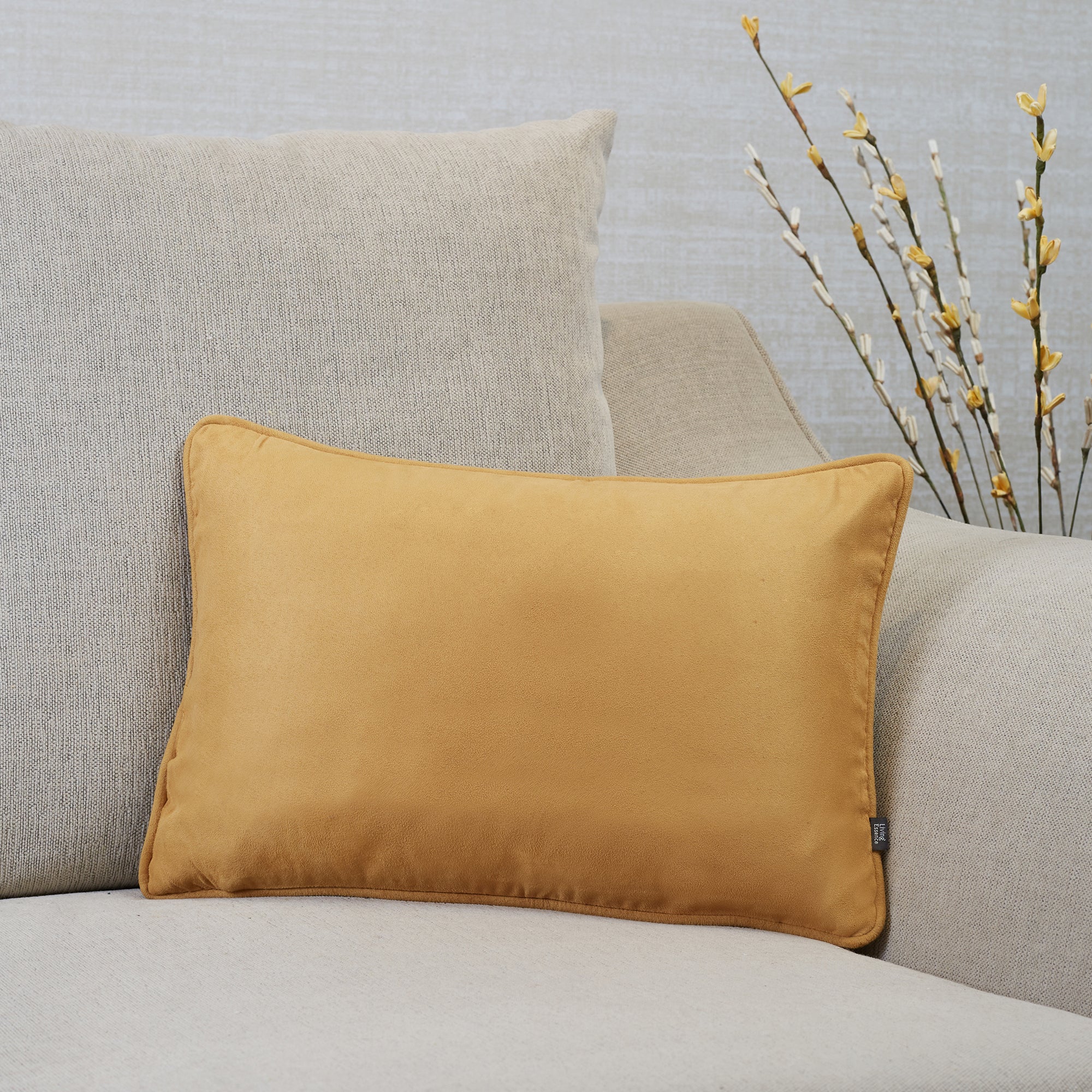 Nora Shades  Reversible Solid Cushion Cover 30X45 Cm in Mustard Colour