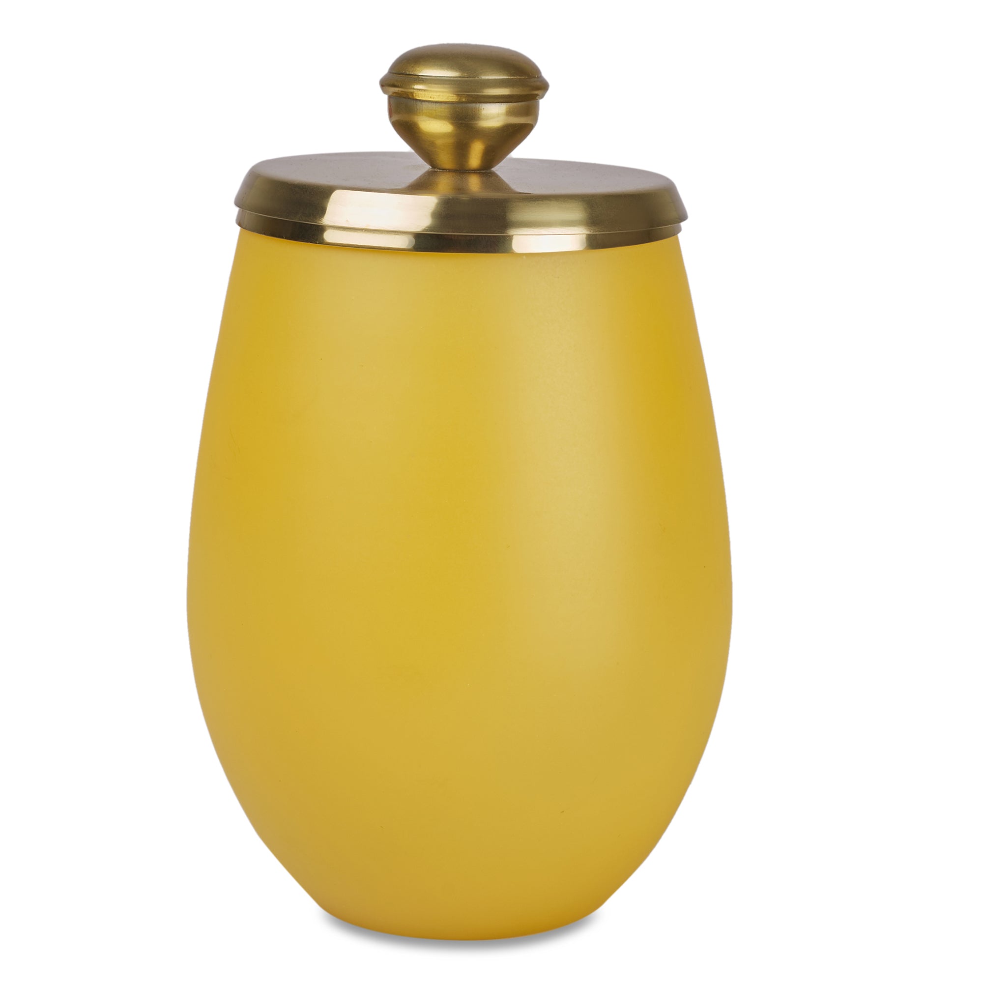 Emilia Glass Frosted Colored Tumbler in Yellow Colour