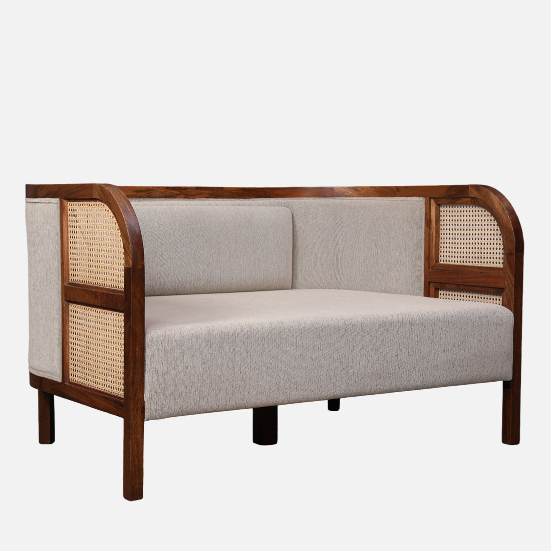 Siam Solidwood Two Seater Sofa in Beige Colour