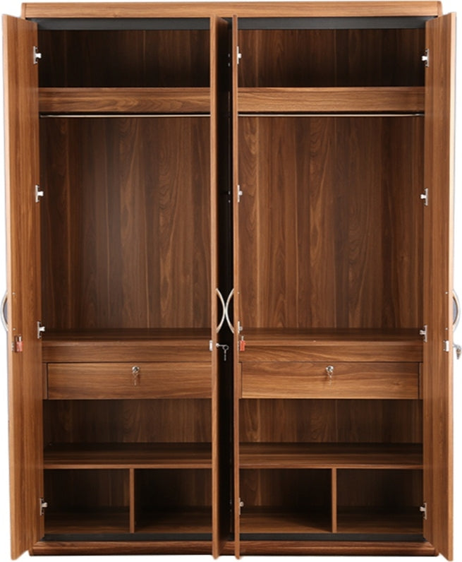 Archer Four door Wardrobe in Walnut Colour