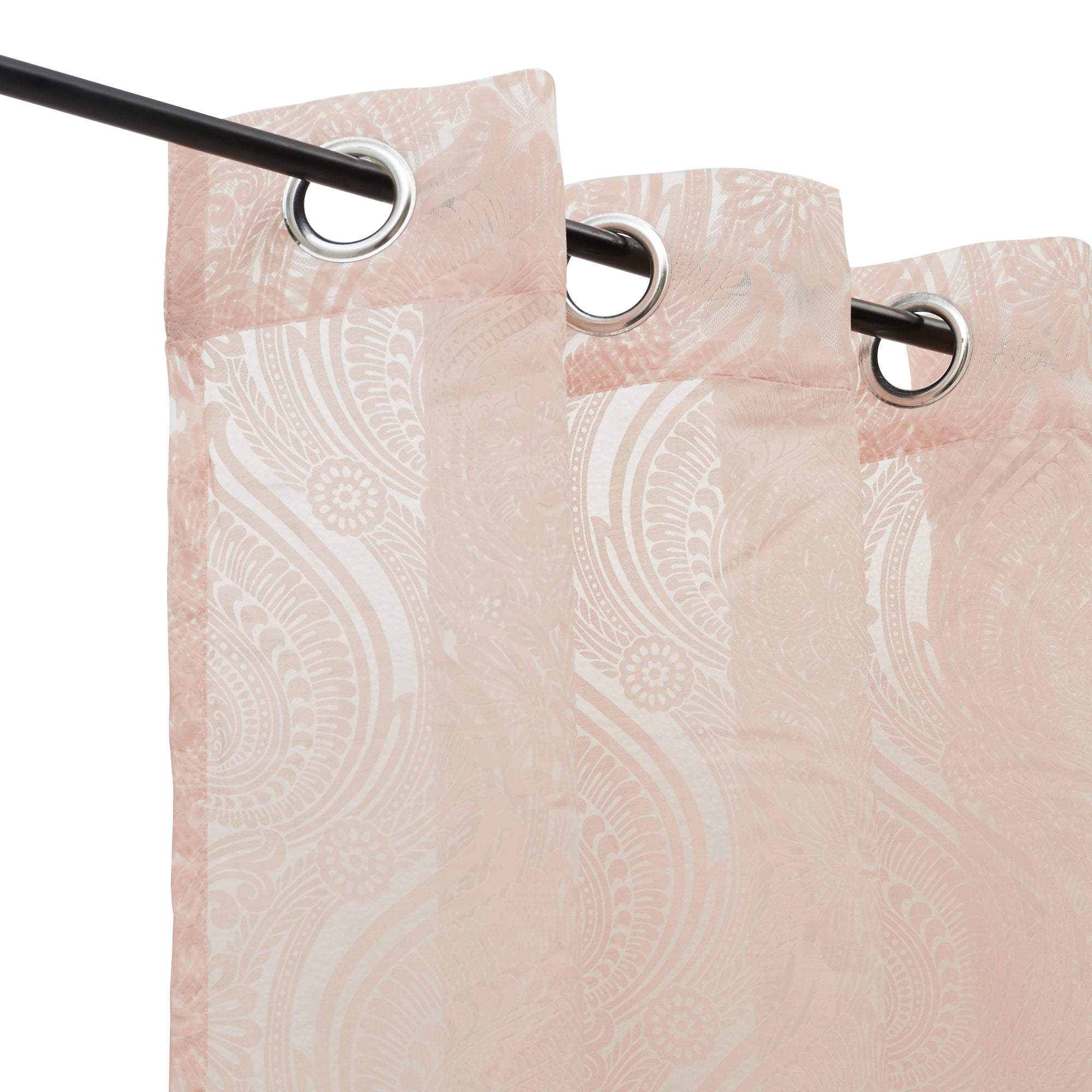 Amour Set of 2 Burnout Door Sheer Curtains 7 Feet in Blush pink Colour