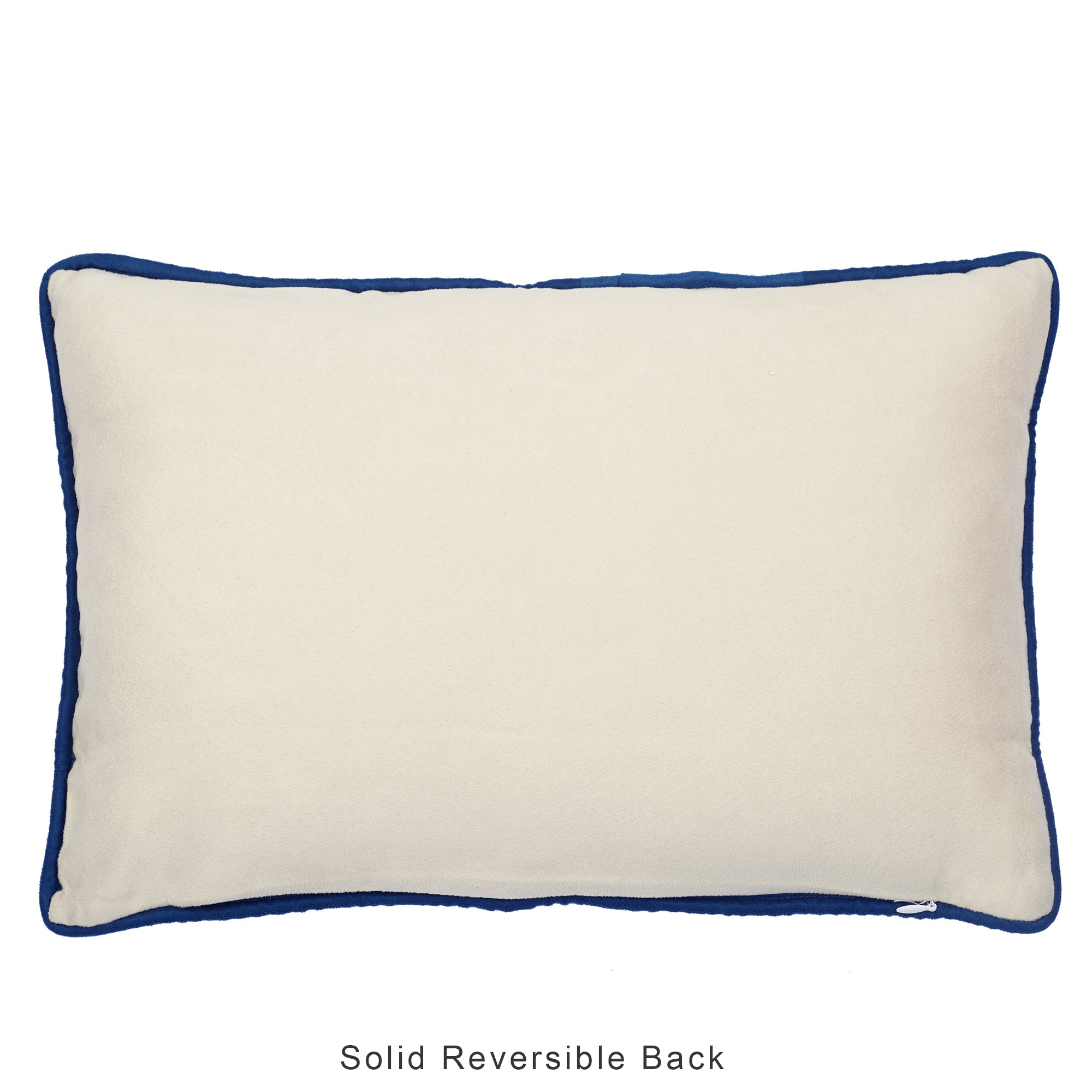 Nora Shades  Reversible Solid Cushion Cover 30X45 Cm in Navy Colour