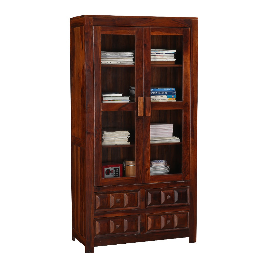Woodrow Sheesham Wood(Rosewood) Book Shelf in Honey Colour