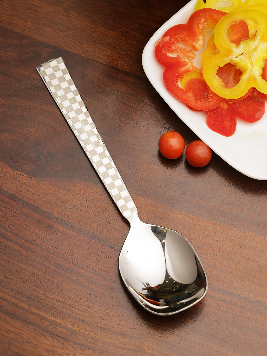 Diamond Rice Steel Spoon in Silver Colour
