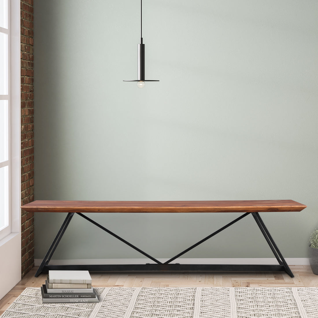 Axel Sheesham Wood(Rosewood) Dining Bench in Natural Sheesham Colour