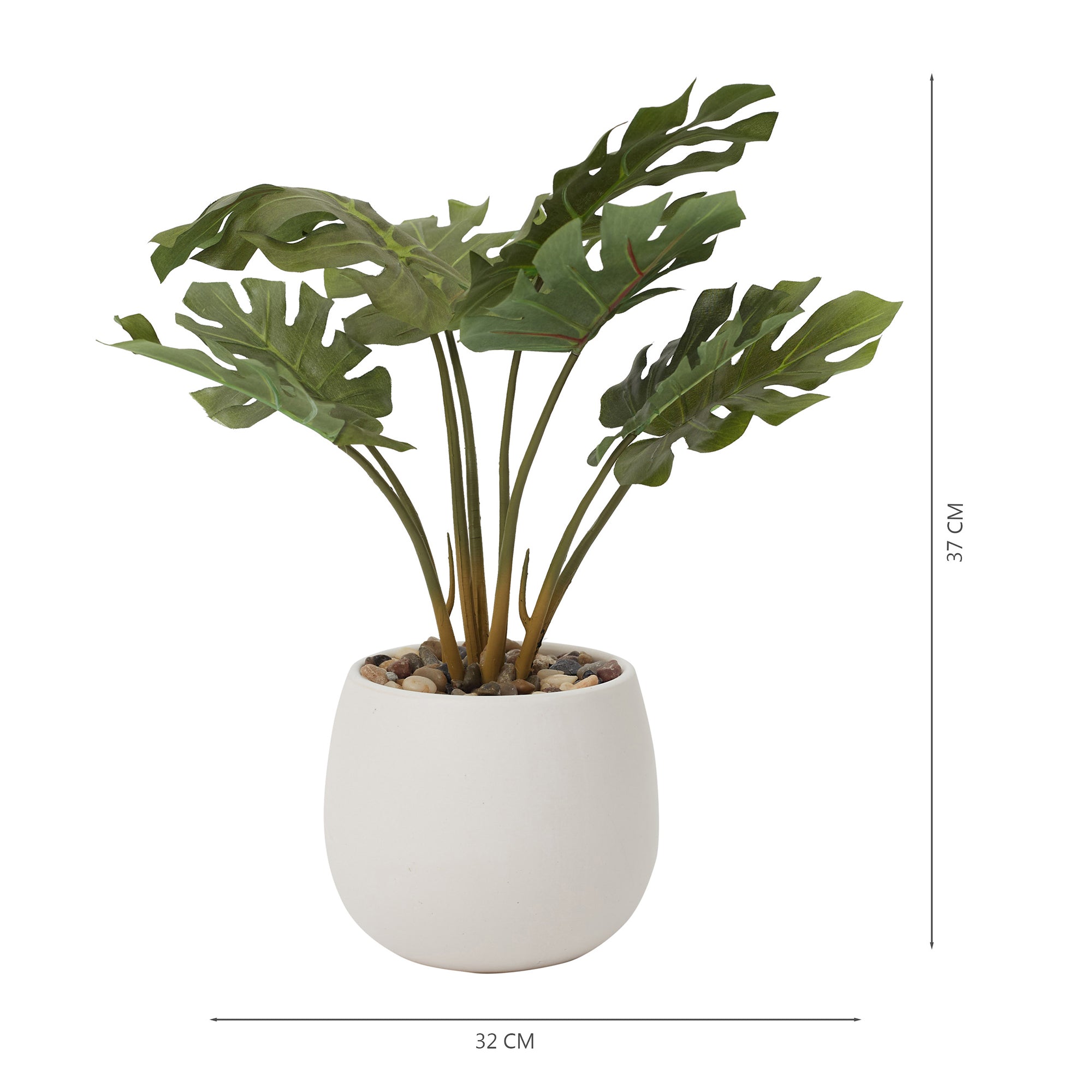 Ilana  Faux Philodendron Ceramic Potted Plant 37 Cm in Green Colour
