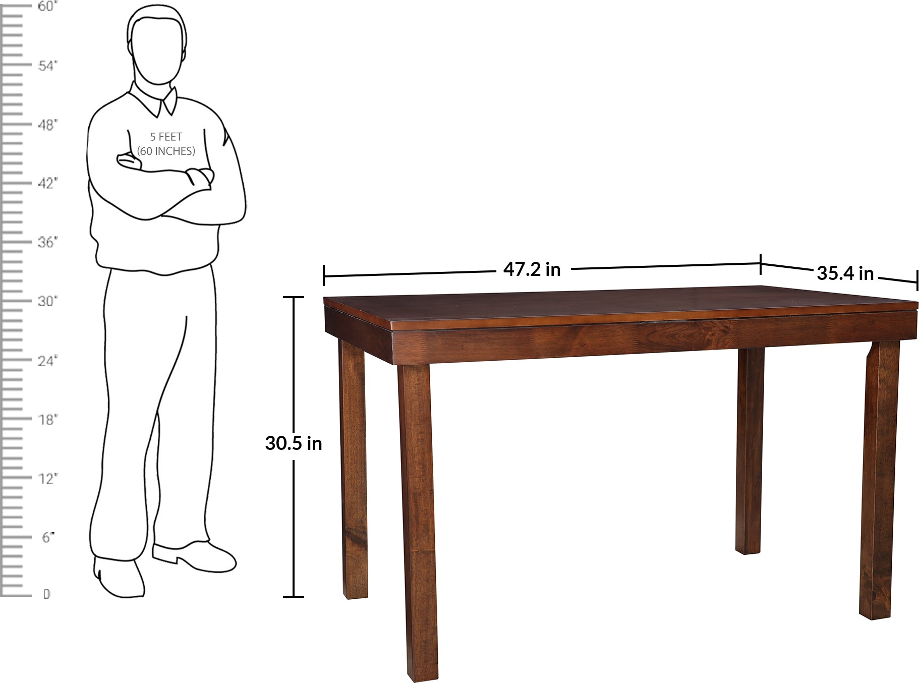 Hopton Solidwood Four Seater Dining Set With Bench in Walnut Colour