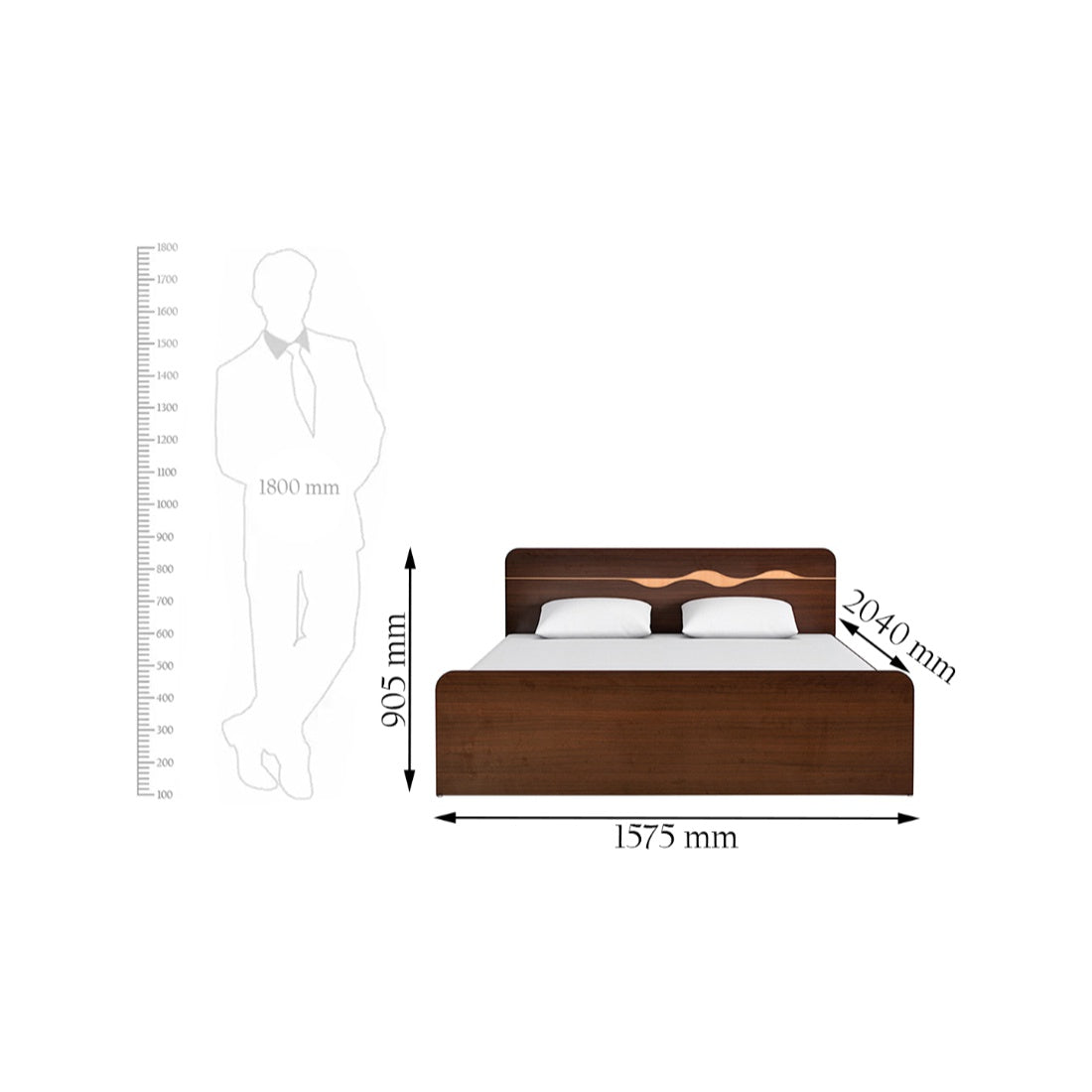 Swirl Queen Bed With Box Storage