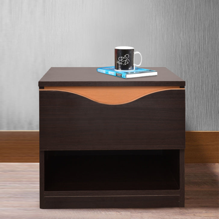 Swirl Night Stand in Wenge Colour