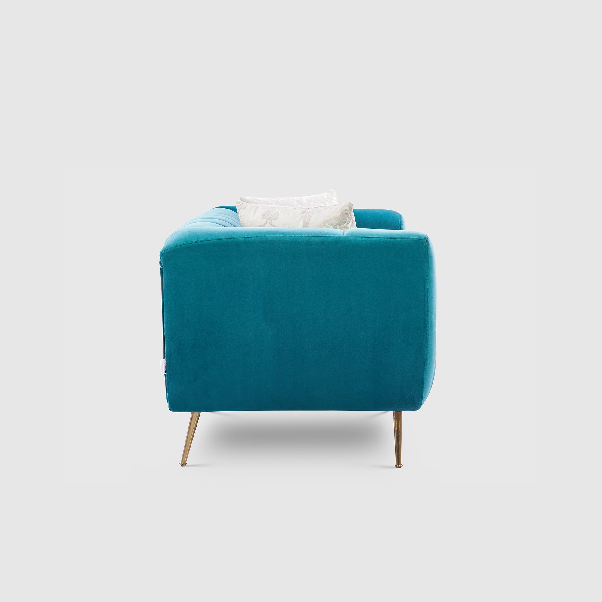 Catalina Velvet Two Seater Sofa in Teal Colour