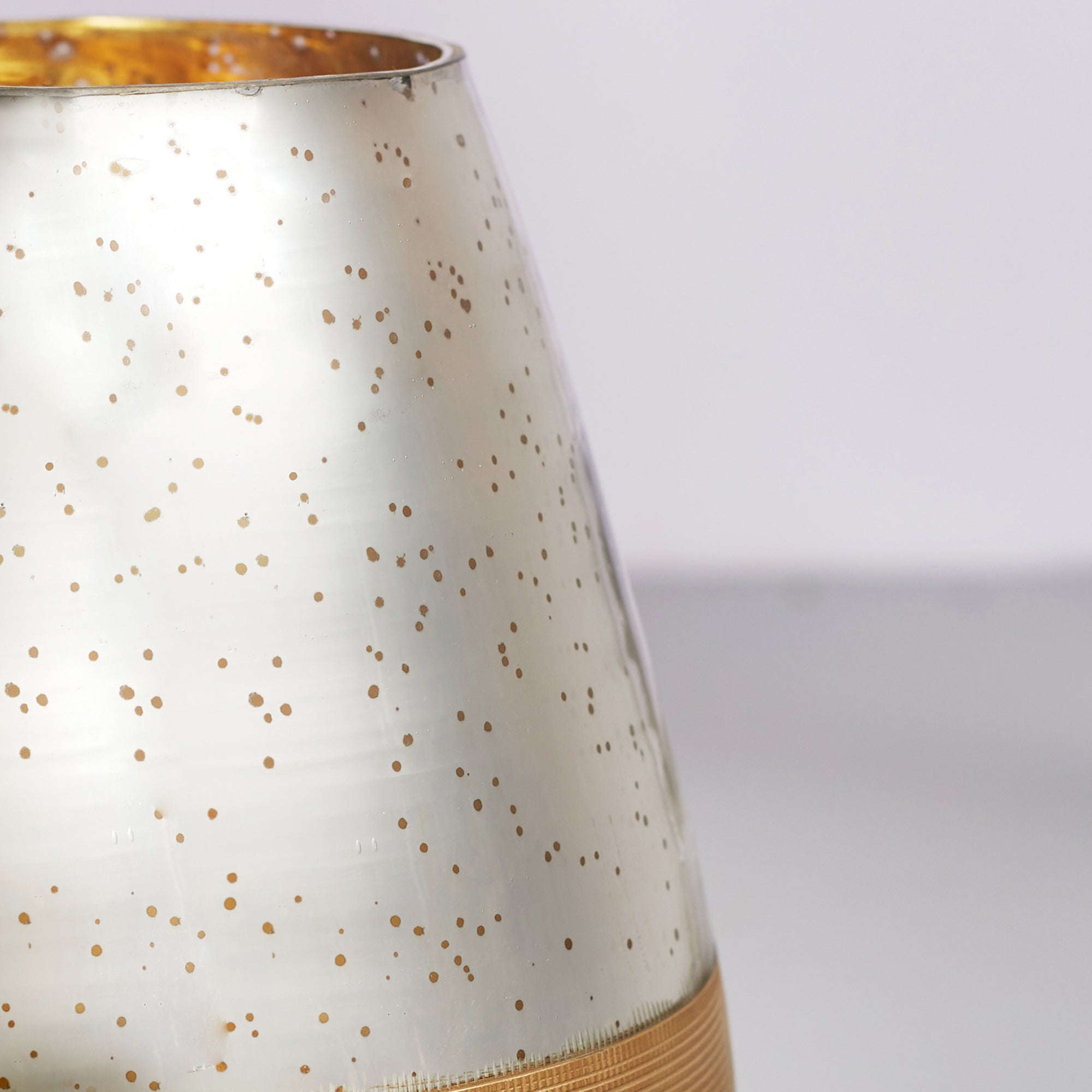 Phiona Glass Textured Handcrafted Mercury Vase 10 Cm in Gold Colour