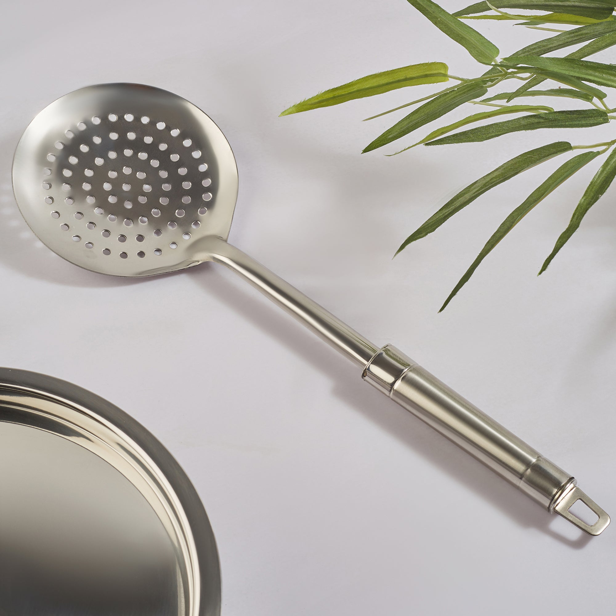 Kitchen Aid Stainless steel Skimmer with Handle in Silver Colour