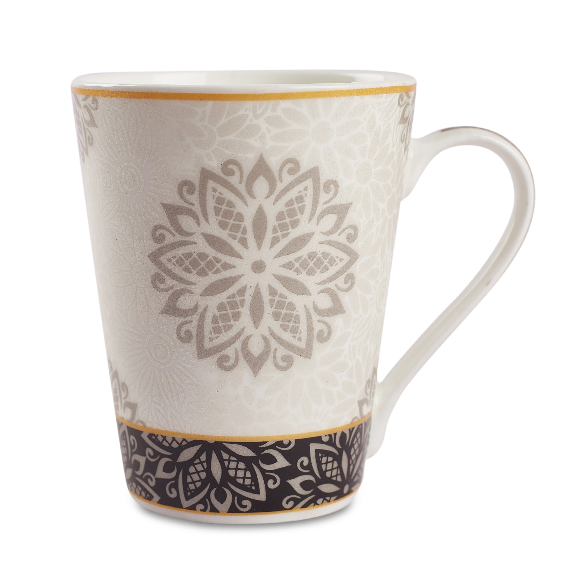 Sapphire Bone China Coffee Mug Set of 4 in Grey Colour