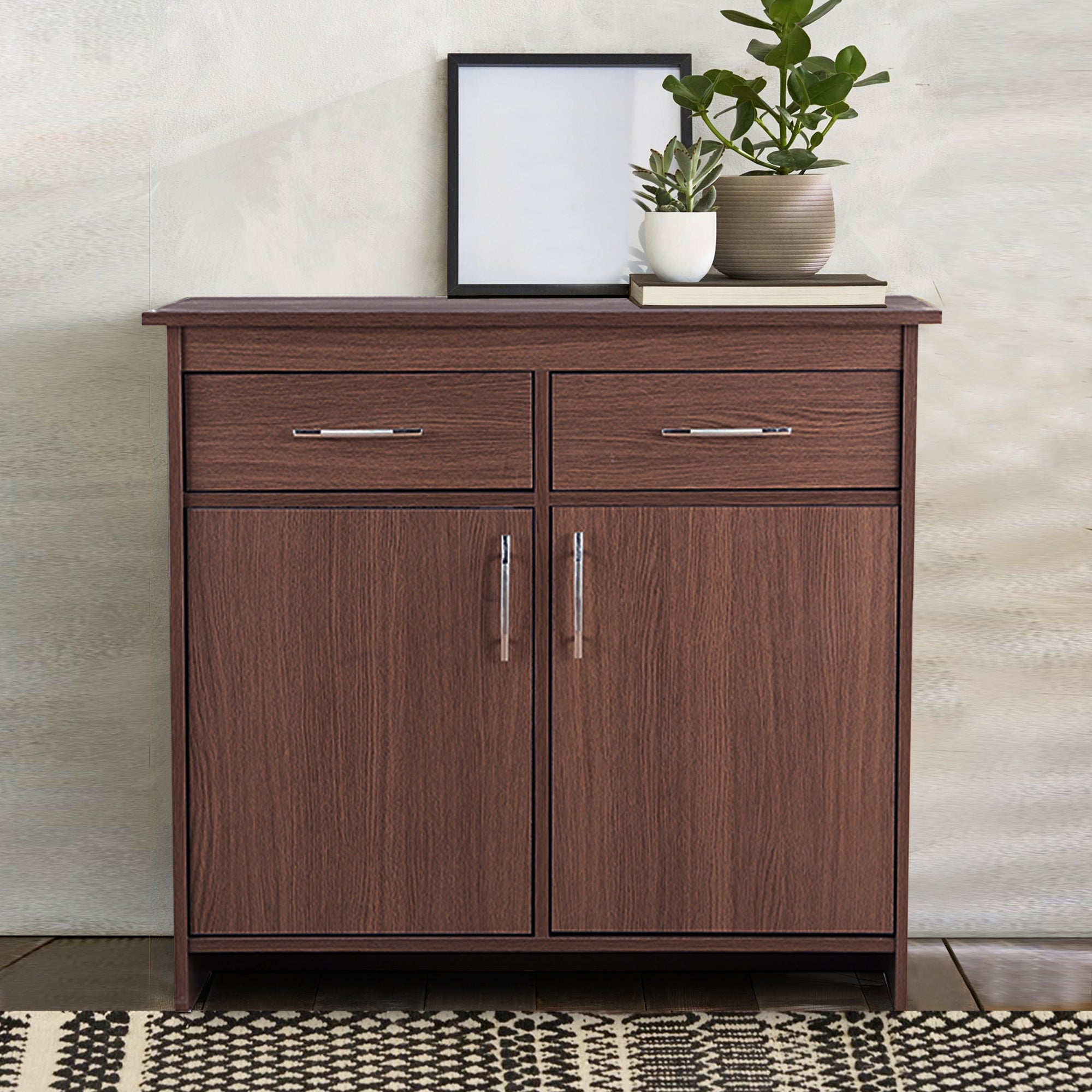 Albert Engineered Wood 2 Door Cabinet in Oak Colour