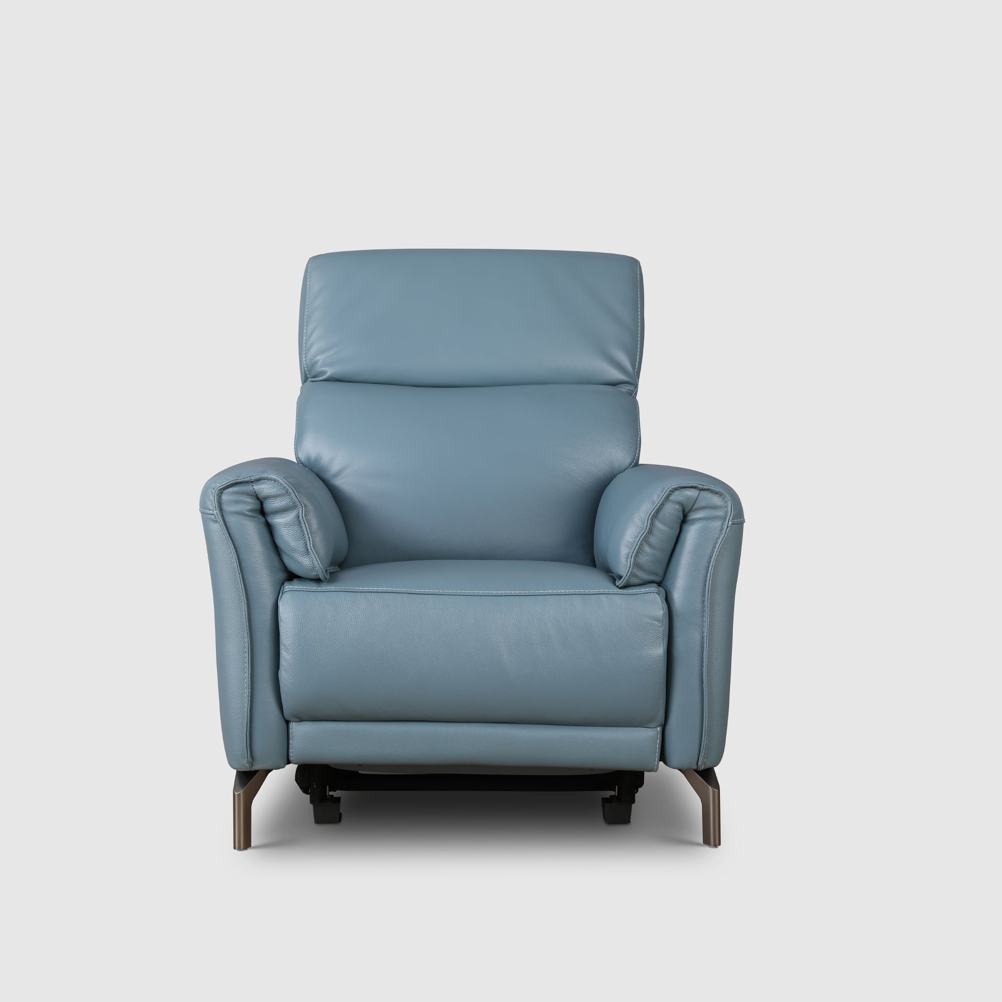 Emilia Half Leather Single Seater Electric Recliner in Blue Colour