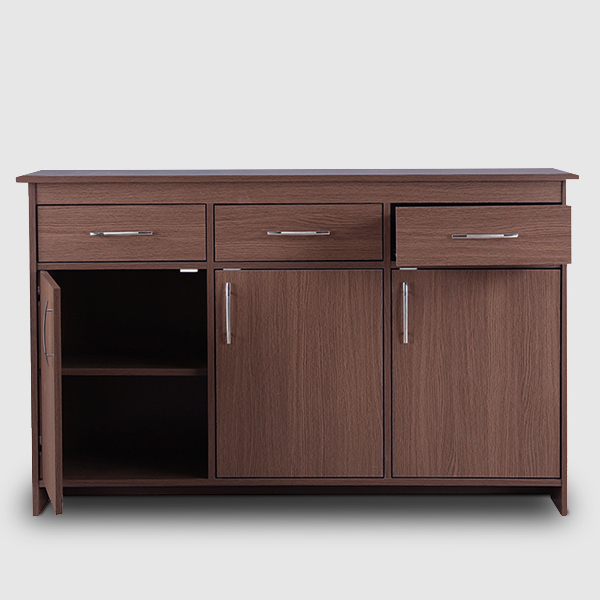 Albert Engineered Wood 3 Door Cabinet in Oak Colour