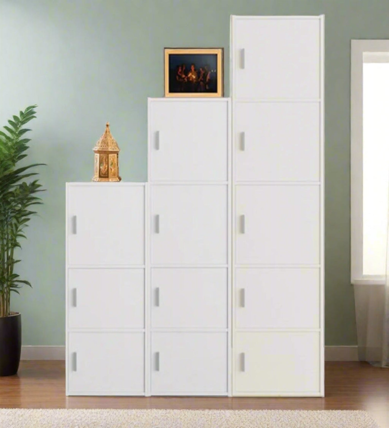 Combo - Buy Albert Engineered Wood 3 Tier + 4 Tier + 5 Tier Cabinet in White Colour