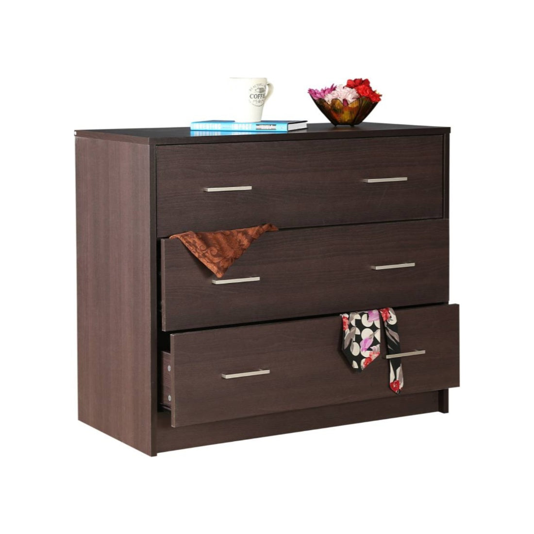 Atlas Engineered Wood Chest of Drawers in Beech Colour